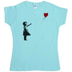 Banksy Girl With Balloon T-Shirt For Women -Everyday Tee Shirt Sales Store Banksy Girl With Balloon T Shirt for Women 8Ball 1719