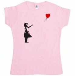 Banksy Girl With Balloon T-Shirt For Women -Everyday Tee Shirt Sales Store Banksy Girl With Balloon T Shirt for Women 8Ball 3791