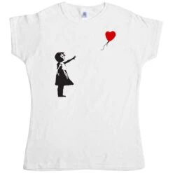 Banksy Girl With Balloon T-Shirt For Women