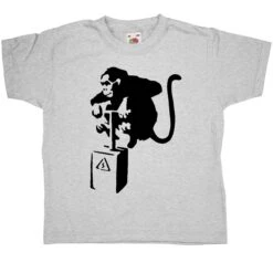 Banksy Monkey Detonator Childrens T-Shirt -Everyday Tee Shirt Sales Store Banksy Monkey Detonator Childrens T Shirt 8Ball 3159