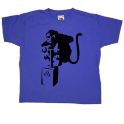Banksy Monkey Detonator Childrens T-Shirt -Everyday Tee Shirt Sales Store Banksy Monkey Detonator Childrens T Shirt 8Ball 3498