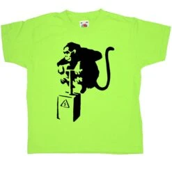 Banksy Monkey Detonator Childrens T-Shirt -Everyday Tee Shirt Sales Store Banksy Monkey Detonator Childrens T Shirt 8Ball 7120