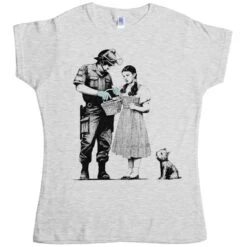 Banksy Stop And Search Womens Fitted T-Shirt
