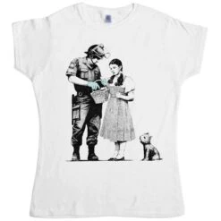 Banksy Stop And Search Womens Fitted T-Shirt 6 Banksy Stop And Search Womens Fitted T-Shirt -Everyday Tee Shirt Sales Store Banksy Stop And Search Womens Fitted T Shirt 8Ball 9922