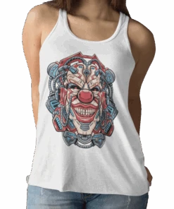 Clown Head Tattoo Design Adult Womens Vest Top