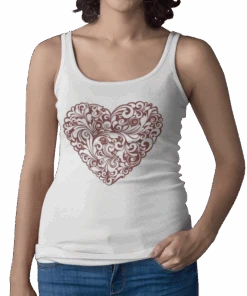 Decorative Heart Tattoo Design Adult Womens Vest Top