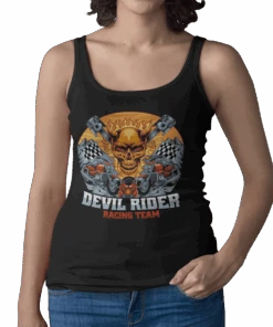Devil Rider Tattoo Design Adult Womens Vest Top