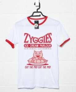 Eat The Pig At Zyggies Ice Cream Parlour Ringer T-Shirt