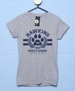 Hawkins Middle School Womens Fitted T-Shirt