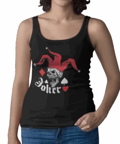 Joker Skull Tattoo Design Adult Womens Vest Top