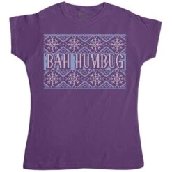 Knitted Jumper Style Bah Humbug Womens Fitted T-Shirt