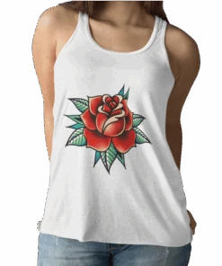 Rose Tattoo Design Adult Womens Vest Top