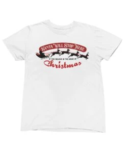 Santa Will Stop Here Christmas Unisex T-Shirt -Everyday Tee Shirt Sales Store Santa Will Stop Here Christmas Unisex Unisex T Shirt For Men And Women 8Ball 6050