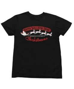 Santa Will Stop Here Christmas Unisex T-Shirt