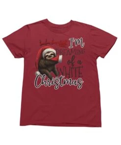 Sloth Dreaming Of A White Christmas T-Shirt -Everyday Tee Shirt Sales Store Sloth Dreaming Of A White Christmas Unisex Mens T Shirt 8Ball 7503