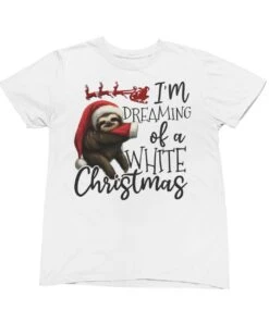 Sloth Dreaming Of A White Christmas T-Shirt