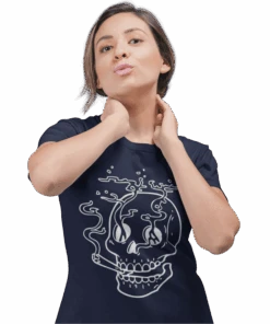 Smoking Skull Tattoo Design Adult Unisex T-Shirt -Everyday Tee Shirt Sales Store Smoking Skull Tattoo Design Adult Unisex Unisex T Shirt For Men And Women 8Ball 5925