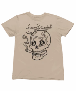 Smoking Skull Tattoo Design Adult Unisex T-Shirt -Everyday Tee Shirt Sales Store Smoking Skull Tattoo Design Adult Unisex Unisex T Shirt For Men And Women 8Ball 9809